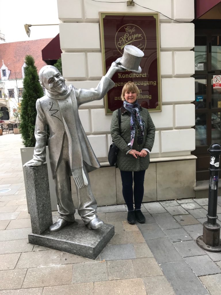 Kathleen on pilgrimage in Bratislava, Slovakia